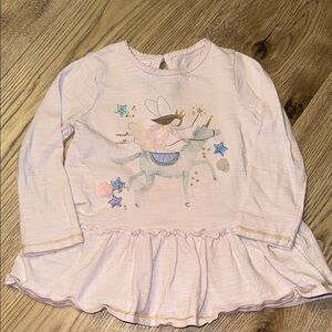Mud pie ruffled pink fairy unicorn top